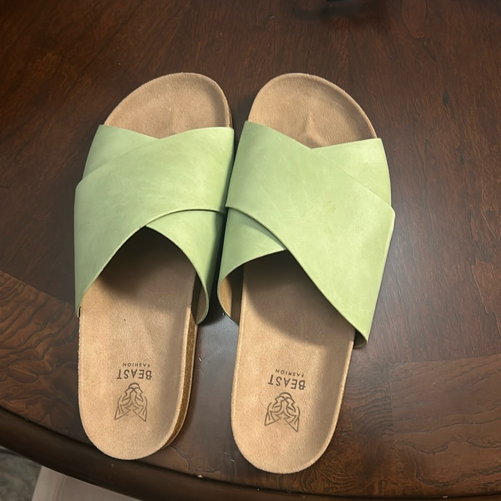 Sage color sandals